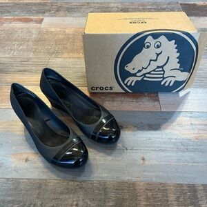 Crocs Black Wedge Heel 8